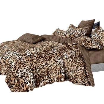 Pościel 200x220 bawełna satynowa panterka PK723 z prześcieradłem